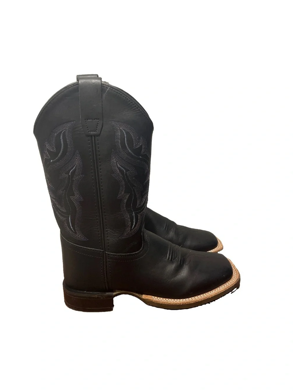 NWOB Shyanne Black Girls/ womens Western Boots with Tan Welt leather sz 5D
